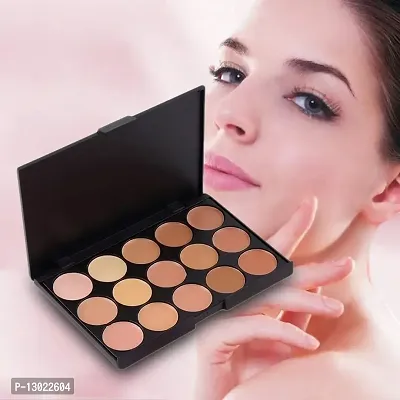 ClubComfort� 15 Colors Contour Face Cream Makeup Concealer Palette 15 Gm + Make up Brush-thumb5