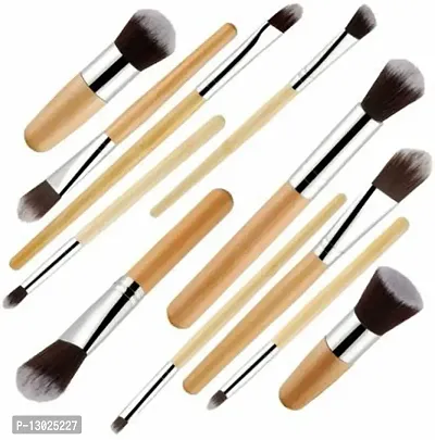 ClubComfort Beauty Professional Makeup Brushes Set ? 11 Pc Wooden Handle Cosmetic Foundation Make up kit Beauty Blending for Powder and Cream ? Bronzer Concealer Contour Brush Travel Case (Pack of 11)