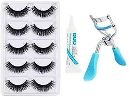 ClubComfort� 5 Pair False Eyelash, 1 Eyelash Curler, 1 Eyelash Glue & 1 Small Eye Shadow pack of 8-thumb1