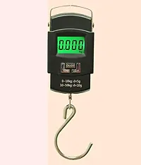 Digital LCD Pocket Weighing Hanging Scale for Travel Luggage Weighing Scale (Black) - MAX:50KG d:10g-thumb1