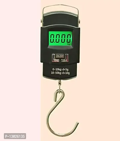 Digital LCD Pocket Weighing Hanging Scale for Travel Luggage Weighing Scale (Black) - MAX:50KG d:10g-thumb2