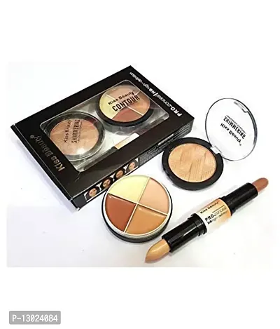 ClubComfort� Beauty Face 3in1 Contour Kit 23001 Concealer 34 GM With Black Brown & Grey Eyebrow Pencil 3-thumb3