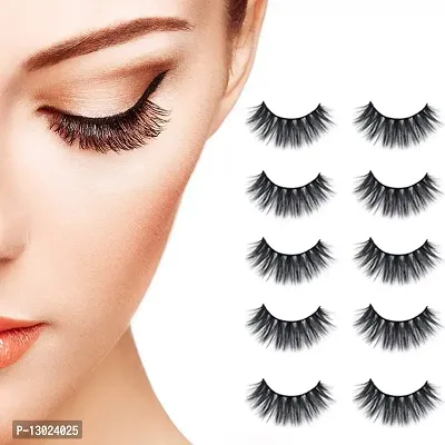 ClubComfort? 5 Pair False Eyelash, 1 Eyelash Curler, 1 Eyelash Glue & 1 Glitter Eyeliner pack of 8-thumb2