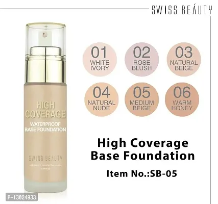 ClubComfort� Beauty High Coverage Waterproof Base Foundation Multicolor With Makeup Sponge Puff-thumb3