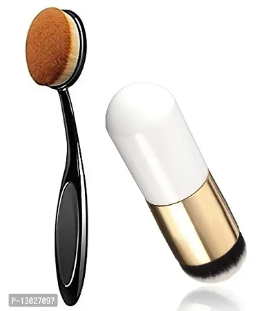 ClubComfort? Professional Foundation Brush and Oval Foundation Brush (Multicolor)