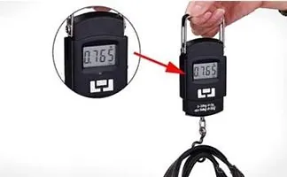 Digital LCD Pocket Weighing Hanging Scale for Travel Luggage Weighing Scale (Black) - MAX:50KG d:10g-thumb4