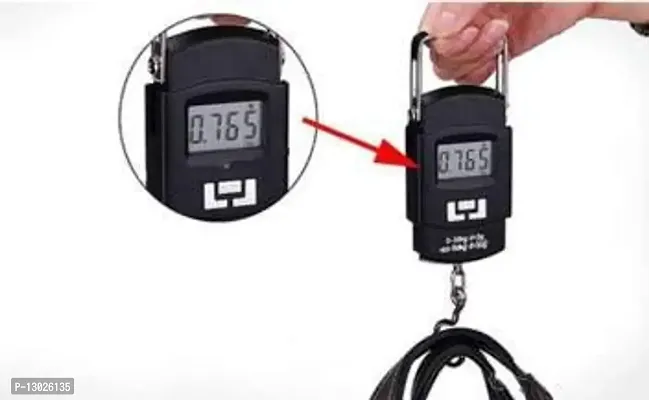 Digital LCD Pocket Weighing Hanging Scale for Travel Luggage Weighing Scale (Black) - MAX:50KG d:10g-thumb5