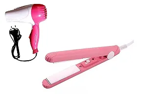 Lenon Hair Dryer with Fold able Handle and Mini Hair Straightener Travel Friendly-thumb1