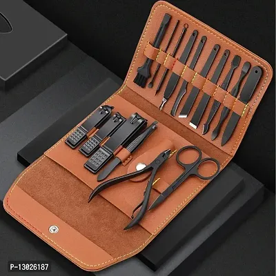 Lenon 16 IN 1 Professional Stainless Steel Manicure Pedicure Kit For Women Pedicure Tools Set Nail Cutter Grooming Kit With Acne needle, Blackhead Tool Manicure Tool Kit Pedicure Tools-thumb0