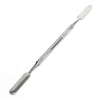 Stainless Steel Makeup Mixer Nail Art Polish Mixing Plate Foundation Eyeshadow Eye Shadow Mixer Palette with Spatula Rod 2 Pcs-thumb2