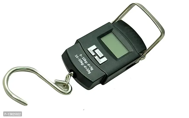 Portable Digital Luggage Weight Scale 50 Kg Weighing Scale with Big Size Metal Hook (Black) (Digital Hanging Scale 50 KG)