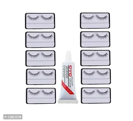 ClubComfort Beauty Makeup Natural Long False Eyelashes 10 Pairs, Free Eye Glue