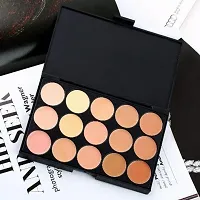 ClubComfort� 15 Colors Contour Face Cream Makeup Concealer Palette 15 Gm + Make up Brush-thumb3