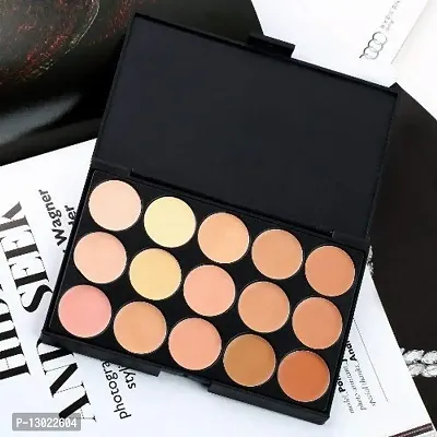 ClubComfort� 15 Colors Contour Face Cream Makeup Concealer Palette 15 Gm + Make up Brush-thumb4