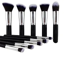 ClubComfort? 10 Pcs Makeup Brushes Set Tool Pro Foundation Eyeliner Eyeshadow Multicolor With Sponge puff (color may vary)-thumb1