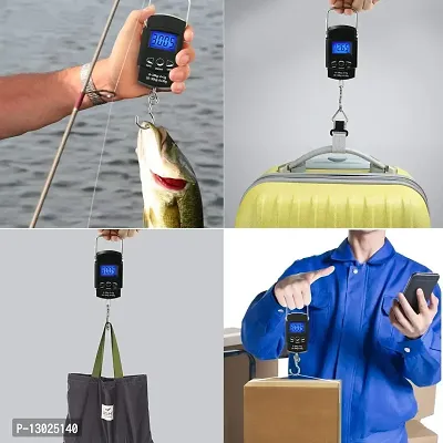 Shirole Electronic Portable Fishing Stainless Steel Hook Type Digital Hanging LED Screen Display Luggage Weighing Scale -[50kg]-thumb5