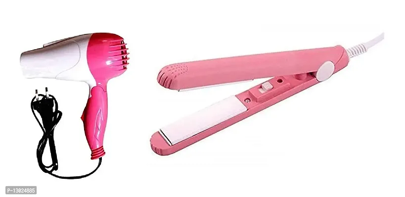 Lenon Hair Dryer with Fold able Handle and Mini Hair Straightener Travel Friendly