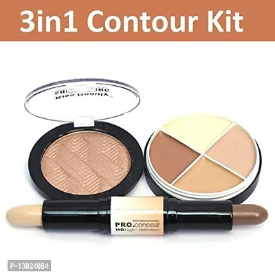 ClubComfort� Beauty Face 3in1 Contour Kit 23001 Concealer 34 GM With Black Brown & Grey Eyebrow Pencil 3-thumb5