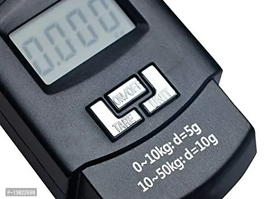 Electronic Portable Fishing Hook Type Digital LED Screen Luggage Weighing Scale, 50 kg/110 Lb (Black)-thumb2