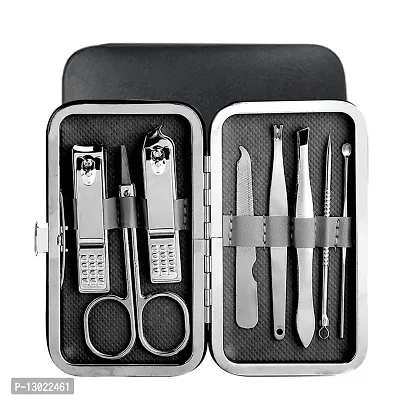 8 pcs Manicure Pedicure Set Professional Grooming Kit (Black Case)