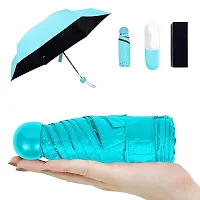 Generic Regular Wants Mini Cute Light and Small Capsule Umbrella with Cute Capsule Case (Sky Blue)-thumb2