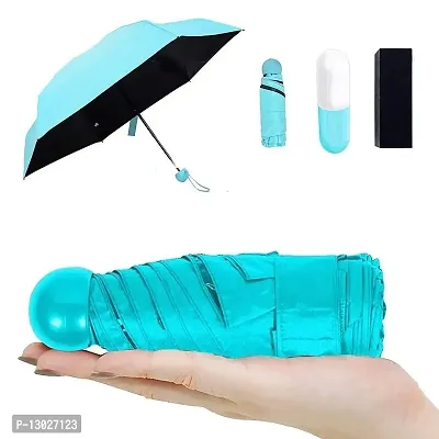 Generic Regular Wants Mini Cute Light and Small Capsule Umbrella with Cute Capsule Case (Sky Blue)-thumb3