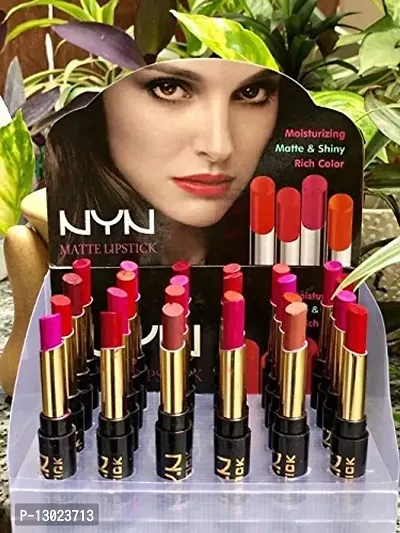 NYN Matte Lipstick, Glossy Finish - Multicolor