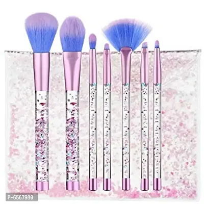 Lenon Beauty Glitter Handle Water Makeup Brush, Foundation Brush Pack of 7