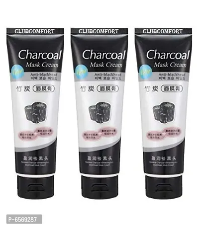 Charcoal Face Mask Cream Blackhead Remover 130ML Pack of 3-thumb0