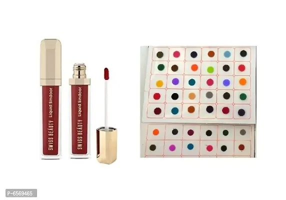 Lenon Beauty Liquid Sindoor Red/Maroon 1 PCs And 1 Patta Bindi