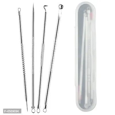 Lenon Stainless Steel Blackhead Pimple Blemish Extractor/Remover Tool (4.72-inch) - Set of 4