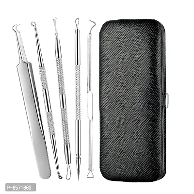 Lenon Beauty Black Head Remover Needle with Leather Case Pack of 5