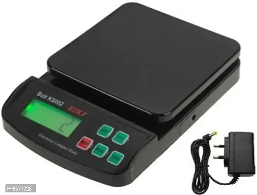 Lenon Multipurpose Digital Kitchen Weighing Scale with Max Capacity, Black , 10kg With Adaptor-thumb0