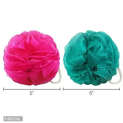 Lenon Lux Bath Sponge Loofah - Soft and Fluffy With Multiple Layers of Fibrous Matrix For A Fun Shower Time Loofas for Men and Women Bathing Scrubber, Multicolor Pack of 2