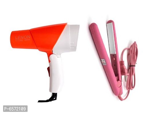 Lenon Nova Hair Dryer 1280 Orange Color 1000 Watt With Hair Straightener Multicolor-thumb0