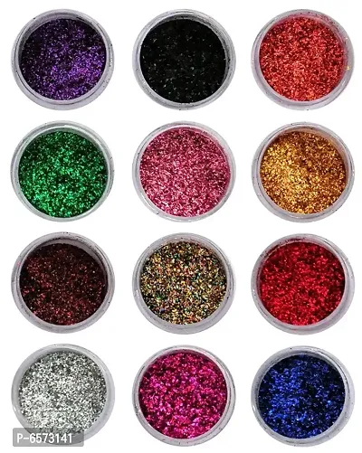 Lenon Beauty Multicolor Glitter for Eyeshadow / Nails 12 Pcs-thumb0