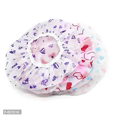 Lenon Beauty Shower cap Reusable pack of 3 Multicolor Free Size