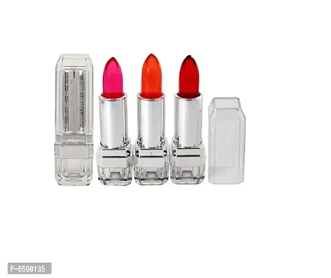 Lenon Beauty Gel Color Change Multicolor Lipstick Pack of 3 Red+Pink+Maroon-thumb0
