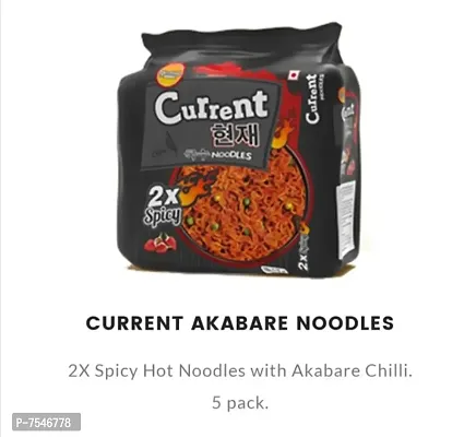 Current Akabare Noodles 2X Spicy 100 GM Pack Of Five-thumb0