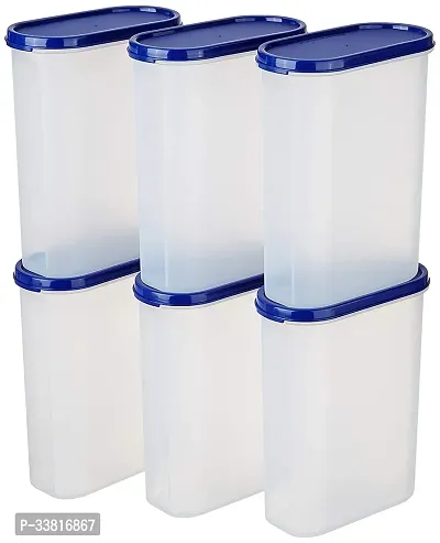 Airtight Plastic Unbreakable Containers 2500ml oval Pack of 6-thumb0