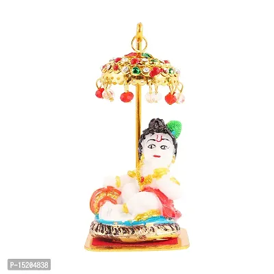 Marble Ladu gopal Idol Statue for Car Dashboard with Umbrella  Office Table study Table  Deacute;cor showpices