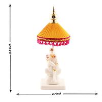 Sai Baba White Marble  Idol Statue For Pooja,Statue With Yellow  Colour Umbrella Stand  For Home Temple Poojan, Use Office Temple and Gifting-thumb1