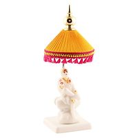 Sai Baba White Marble  Idol Statue For Pooja,Statue With Yellow  Colour Umbrella Stand  For Home Temple Poojan, Use Office Temple and Gifting-thumb2