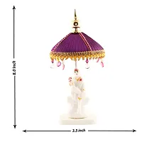 Sai Baba White Marble  Idol Statue For Pooja,Statue With Purple  Colour Umbrella Stand  For Home Temple Poojan, Use Office Temple and Gifting-thumb1