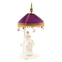 Sai Baba White Marble  Idol Statue For Pooja,Statue With Purple  Colour Umbrella Stand  For Home Temple Poojan, Use Office Temple and Gifting-thumb2