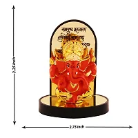 Lord Ganesha Idol  For Car Dashboard With Beautiful Stand, Hindu Figurine Show Peace Murti Idol Statue For Office Or Home-thumb1
