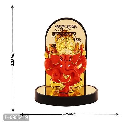 Lord Ganesha Idol  For Car Dashboard With Beautiful Stand, Hindu Figurine Show Peace Murti Idol Statue For Office Or Home-thumb2