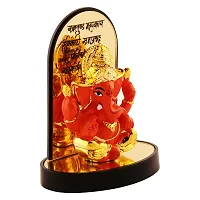 Lord Ganesha Idol  For Car Dashboard With Beautiful Stand, Hindu Figurine Show Peace Murti Idol Statue For Office Or Home-thumb2