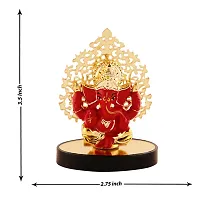 Lord Ganesha Idol  For Car Dashboard With Beautiful Stand, Hindu Figurine Show Peace Murti Idol Statue For Office Or Home-thumb1