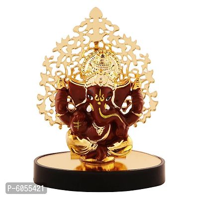 Lord Ganesha Idol  For Car Dashboard With Beautiful Stand, Hindu Figurine Show Peace Murti Idol Statue For Office Or Home